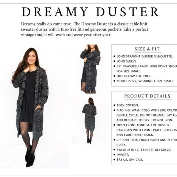 ❗ONE LEFT❗Agnes & Dora Black Dreamy Duster - Picture 4 of 4
